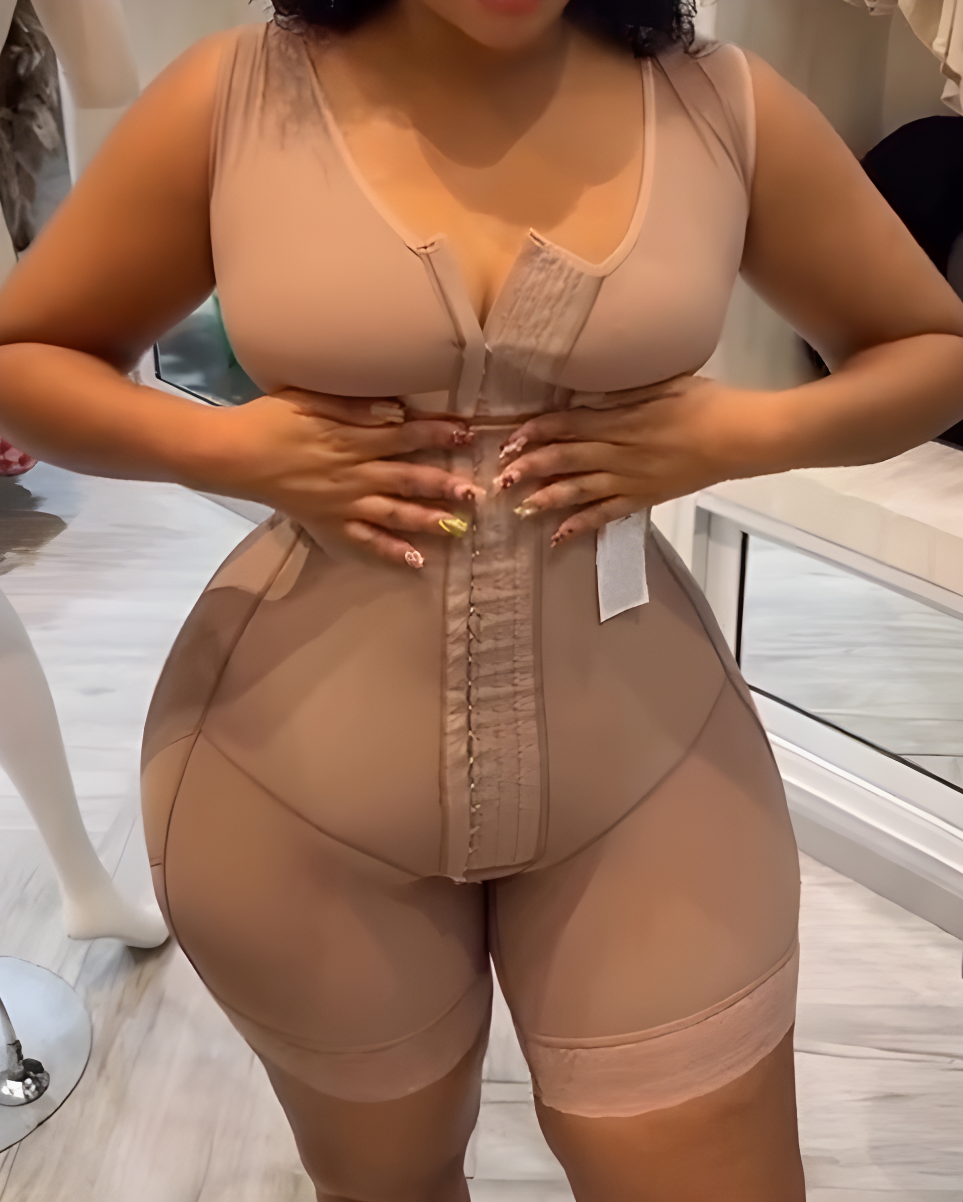 Sleeveless Tummy Shaping Hook Eye Full Body Shaper