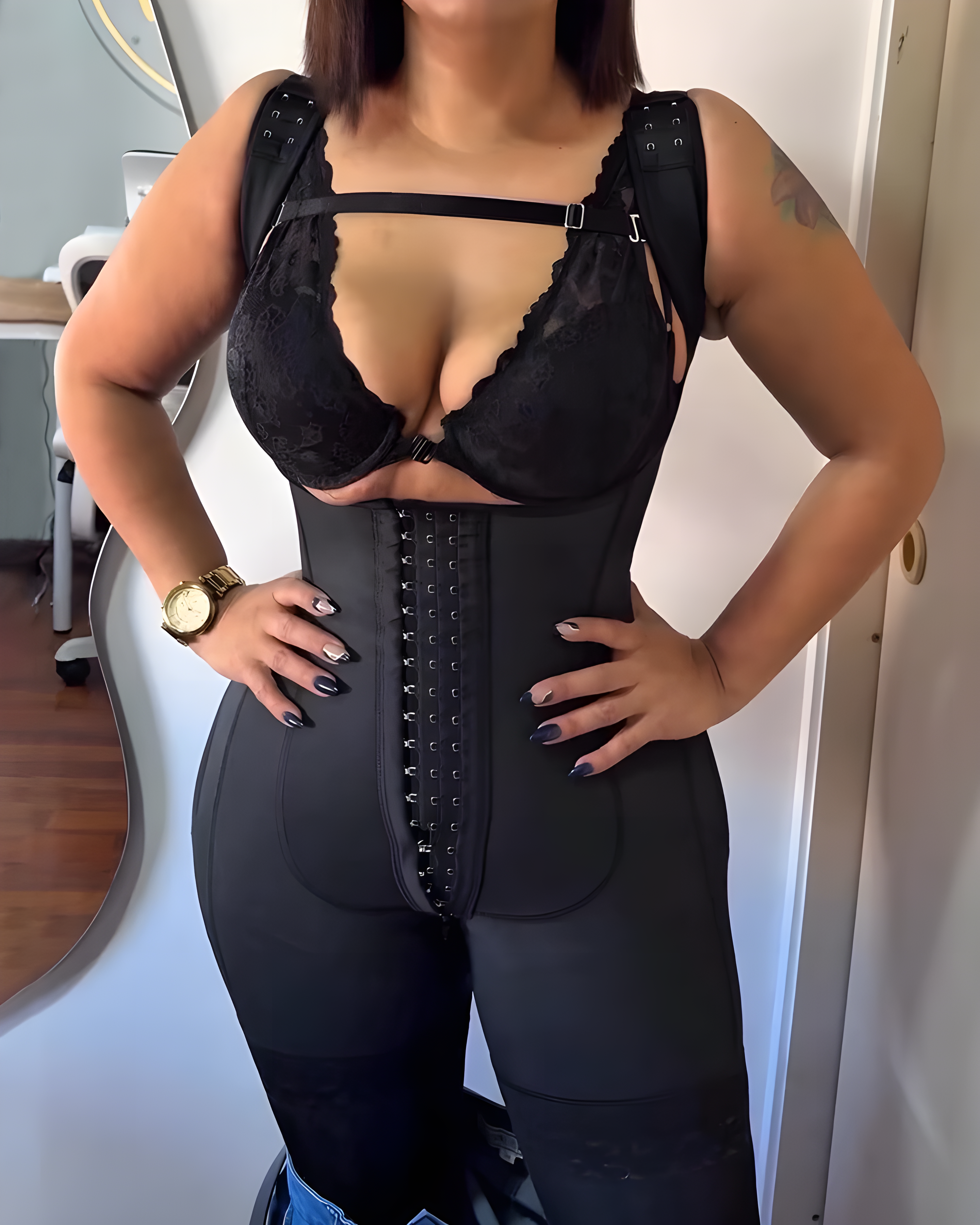 Abdominal Compression Hook-Eye Wide Strap Shapewear