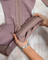 Mid-Length Sleeve Hook Eye Abdominal Compression Shapewear