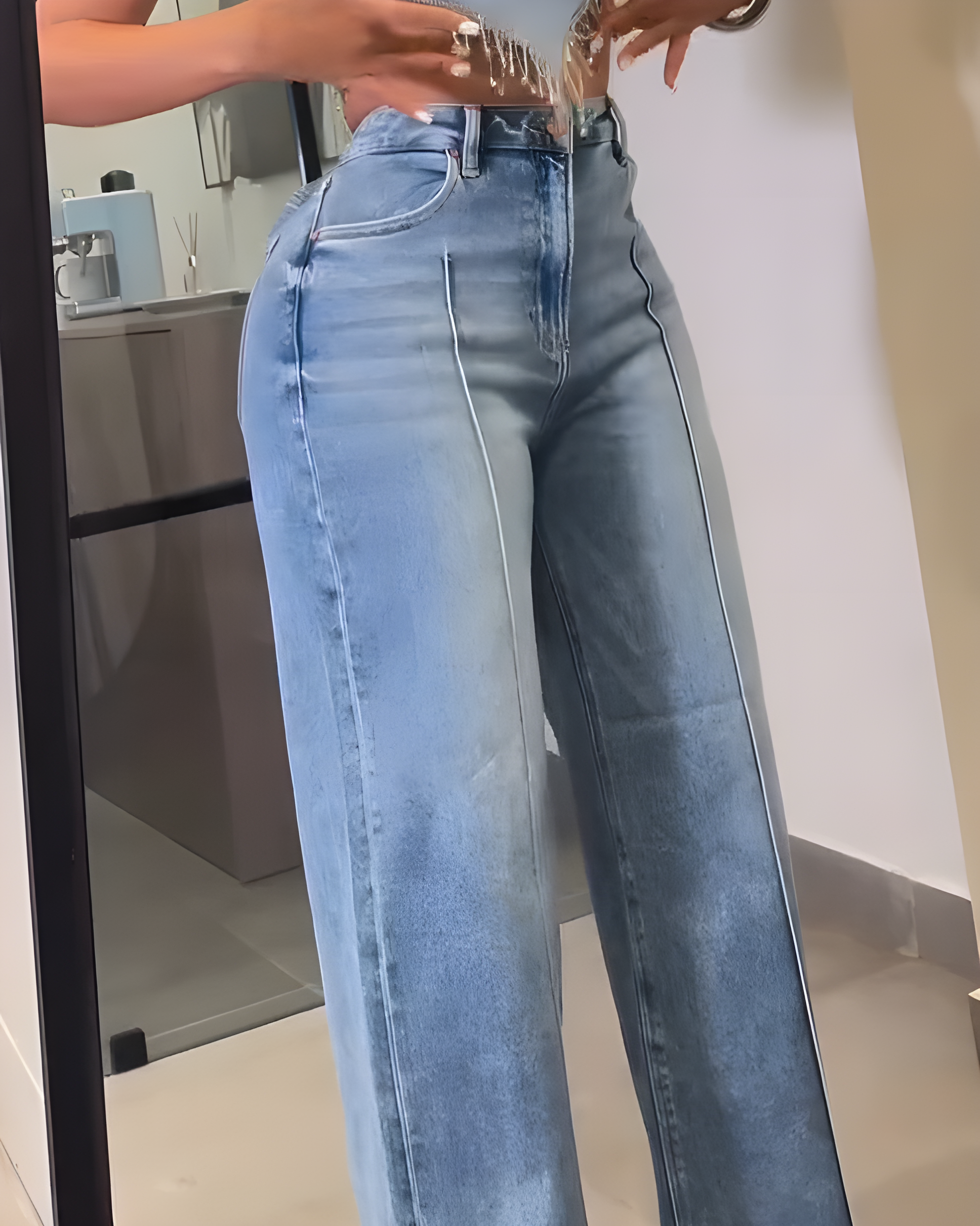 High-Waisted Slimming Wide-Leg Jeans