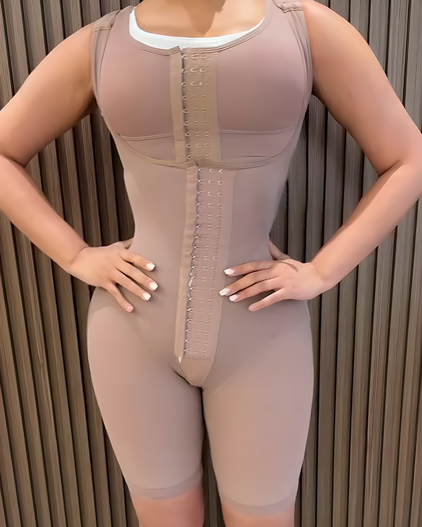 Lace Trim Open-Chest Shapewear