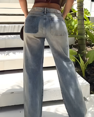 High-Rise Ripped Wide-Leg Jeans