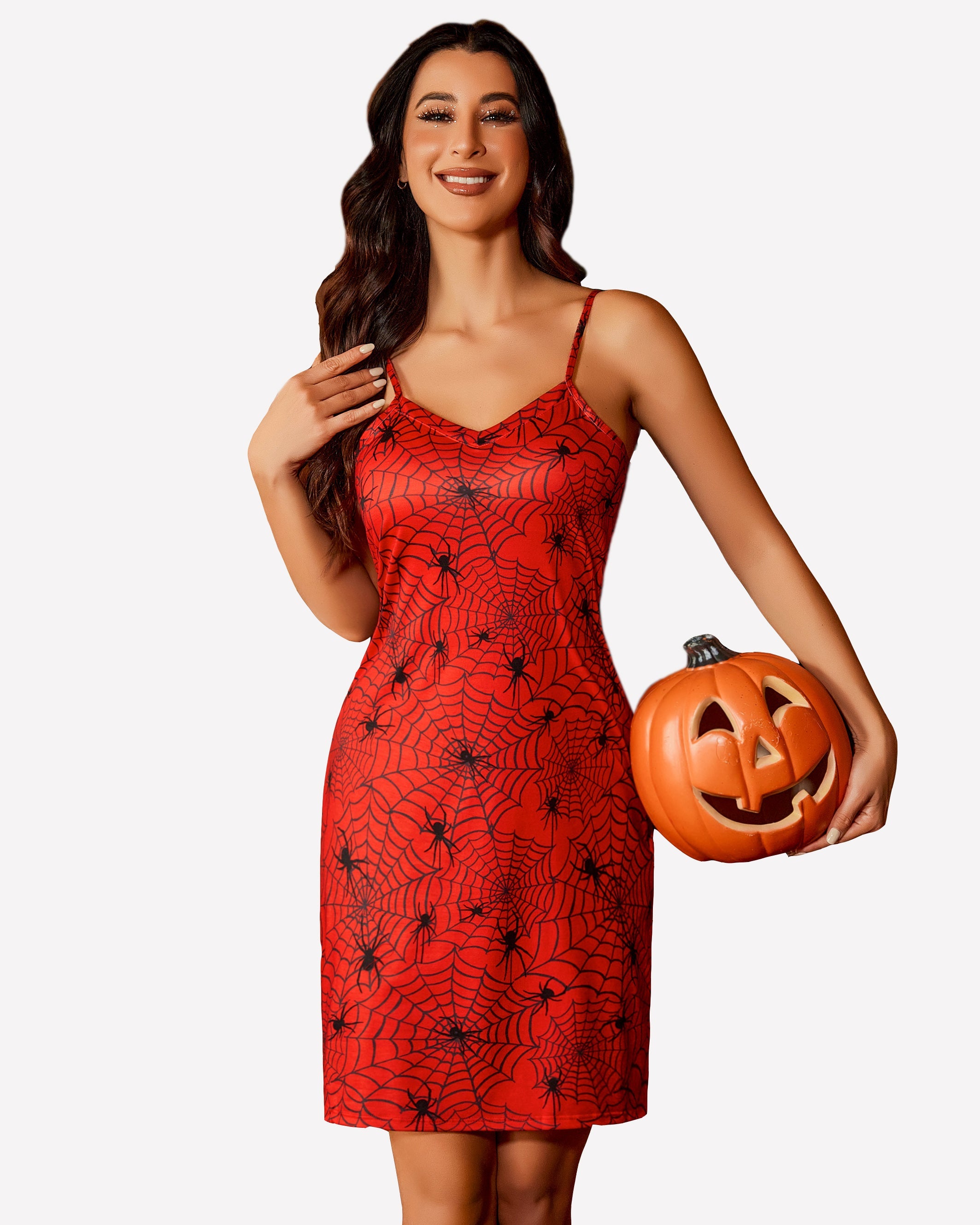 Print Full Slips Chemise Dress