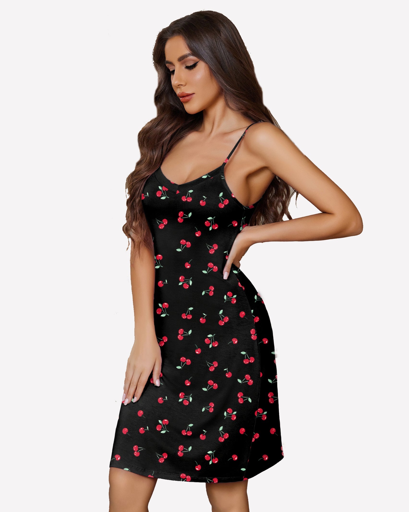 Print Full Slips Chemise Dress