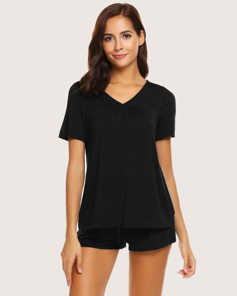 Plaid Shorts Pajama Set Nightwear Pjs