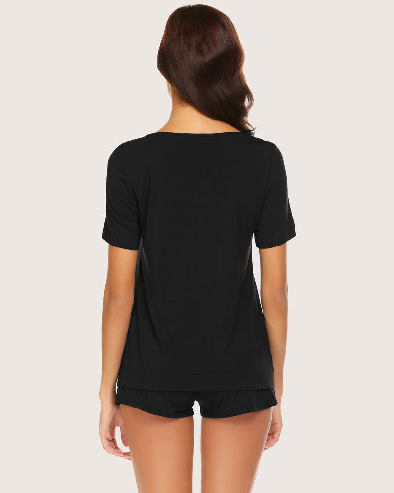 Plaid Shorts Pajama Set Nightwear Pjs