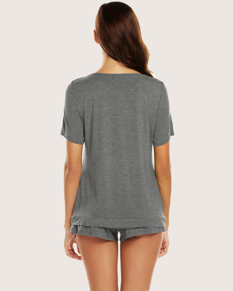 Plaid Shorts Pajama Set Nightwear Pjs