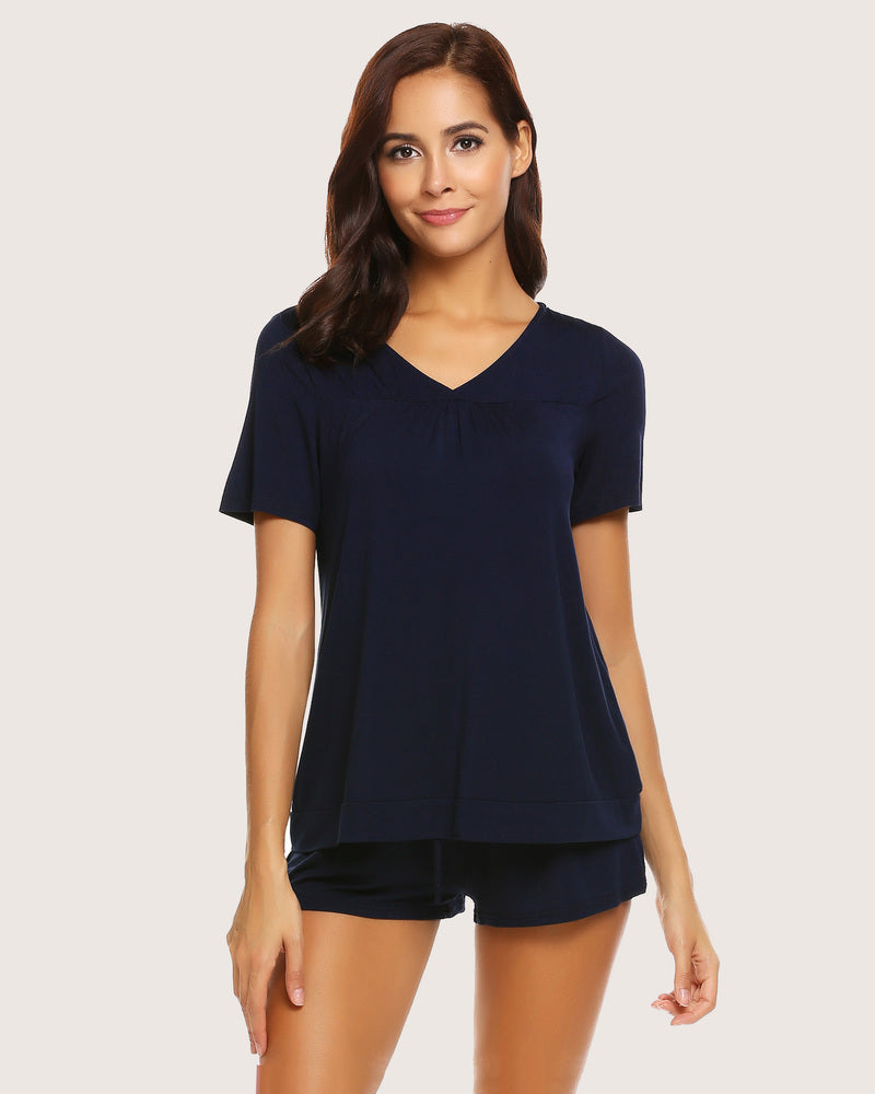 Plaid Shorts Pajama Set Nightwear Pjs