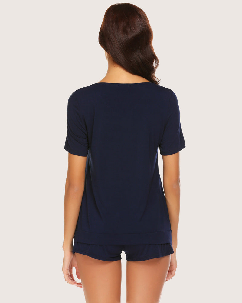 Plaid Shorts Pajama Set Nightwear Pjs