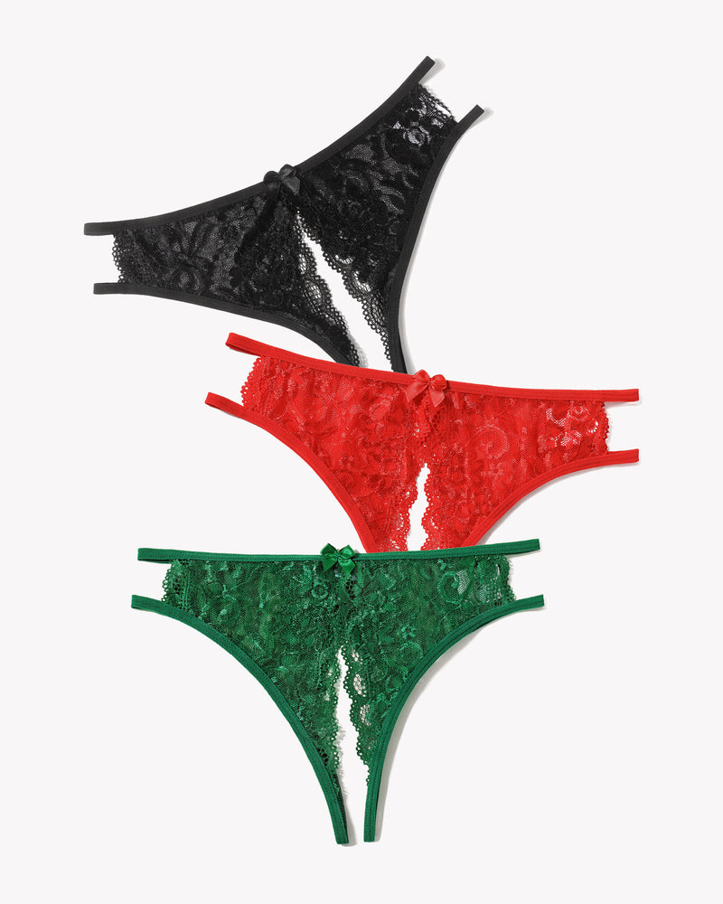 Lace Panties FLace Briefs with Bow