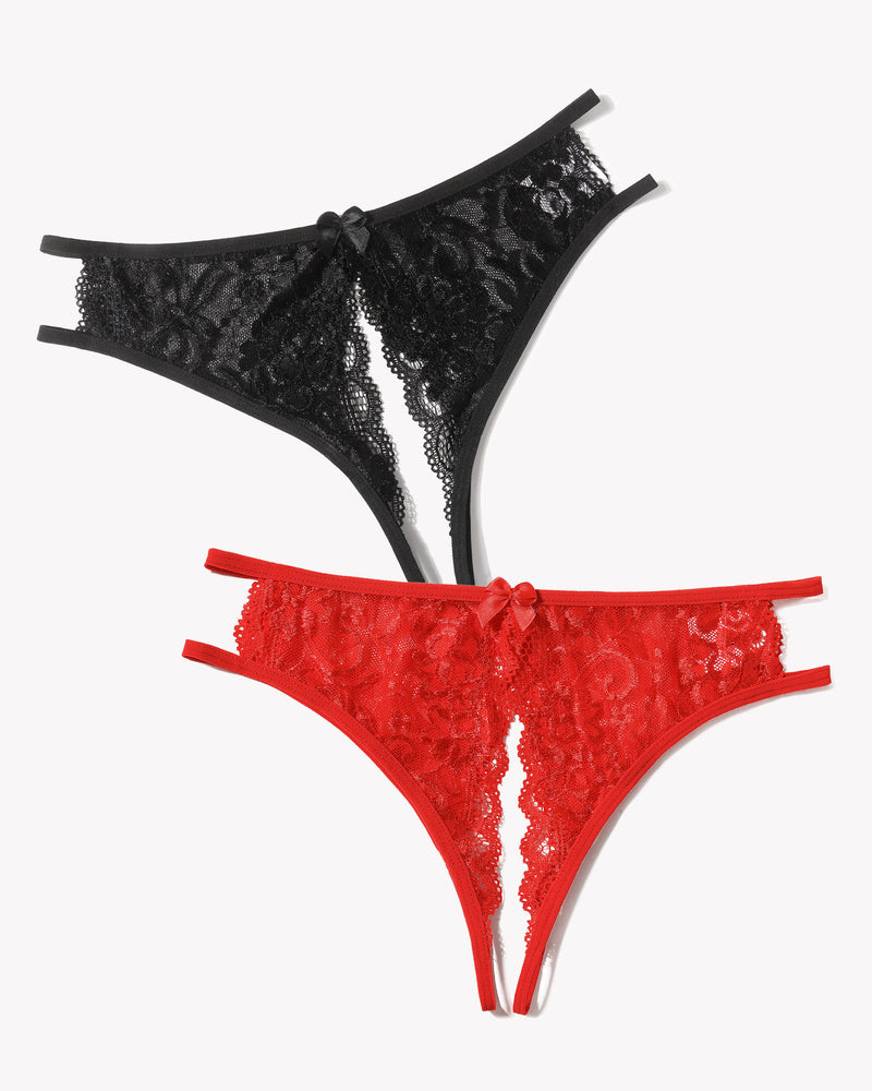 Lace Panties FLace Briefs with Bow