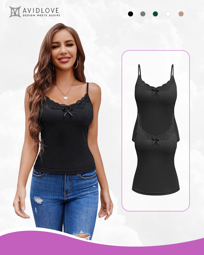 2-Pack Tank Top Adjustable Strap Cami Tops