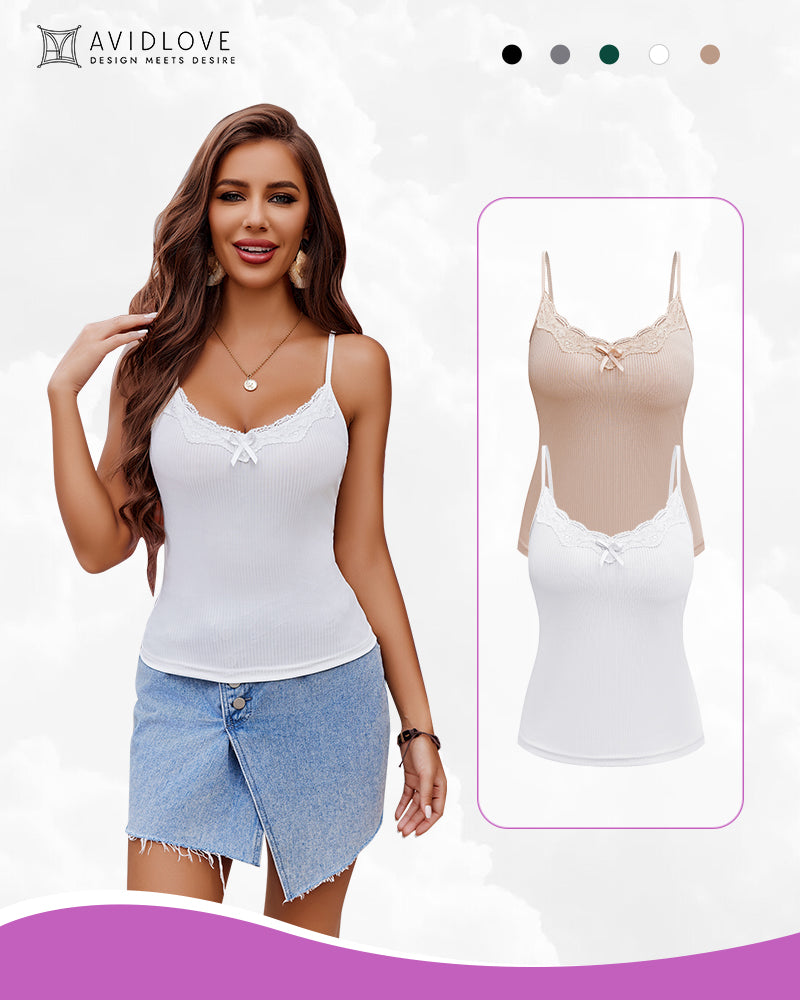 2-Pack Tank Top Adjustable Strap Cami Tops