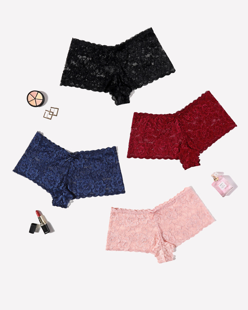 4 Pcs FLace Panties Mid-rise Panty