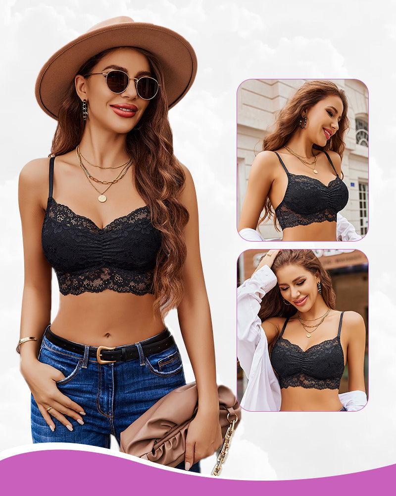 V Neck Cami Tank Lace Crop Top