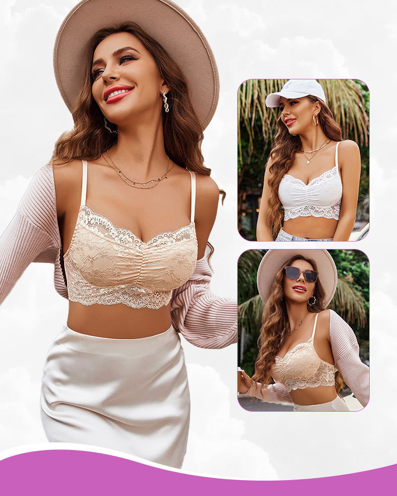 V Neck Cami Tank Lace Crop Top
