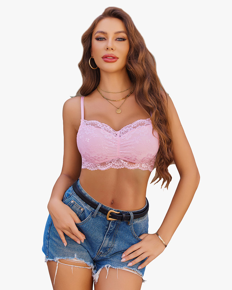 V Neck Cami Tank Lace Crop Top