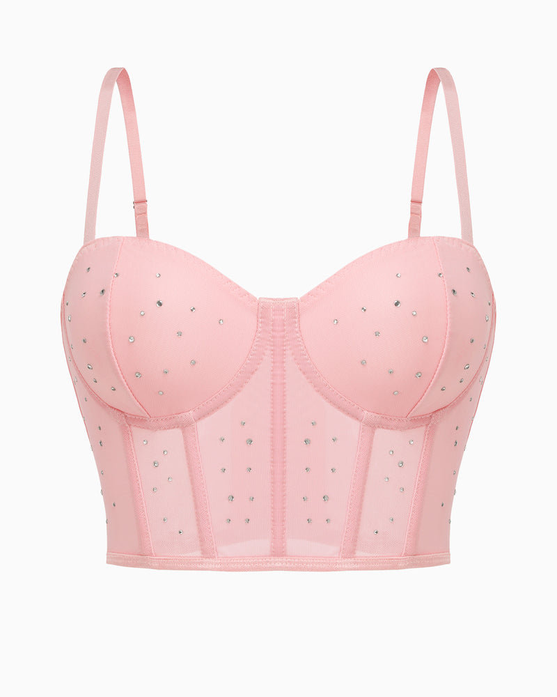 Rhinestone Corset Tops Push Up Bustier