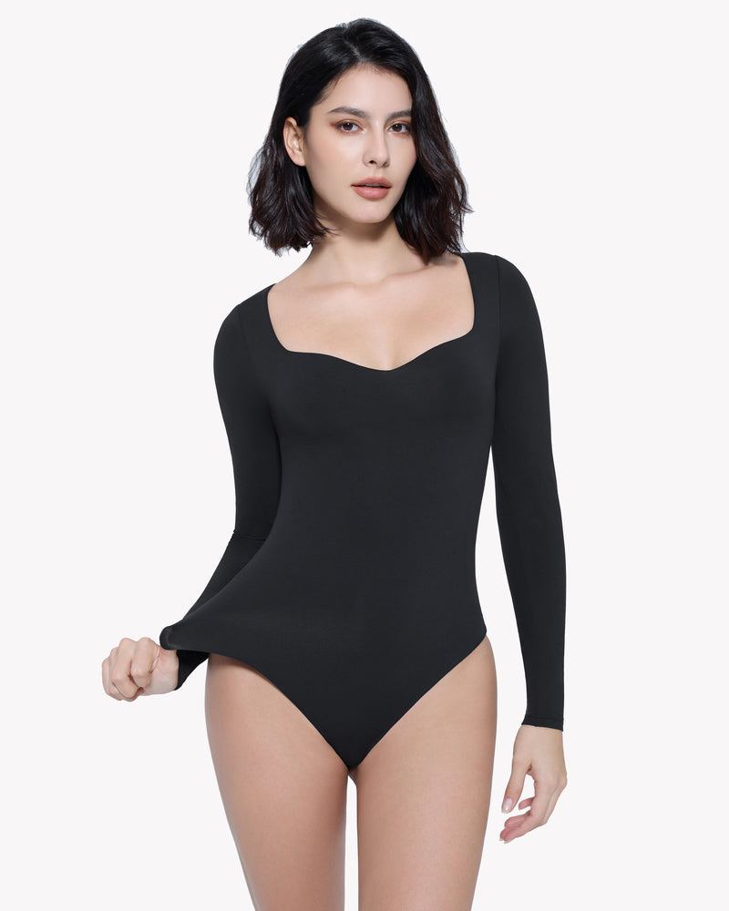 Sweetheart Neck Double Lined Bodysuit Shapewear