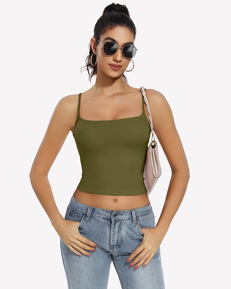 Double Lined Tank Tops Basic Crop Top