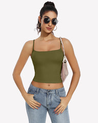 Double Lined Tank Tops Basic Crop Top