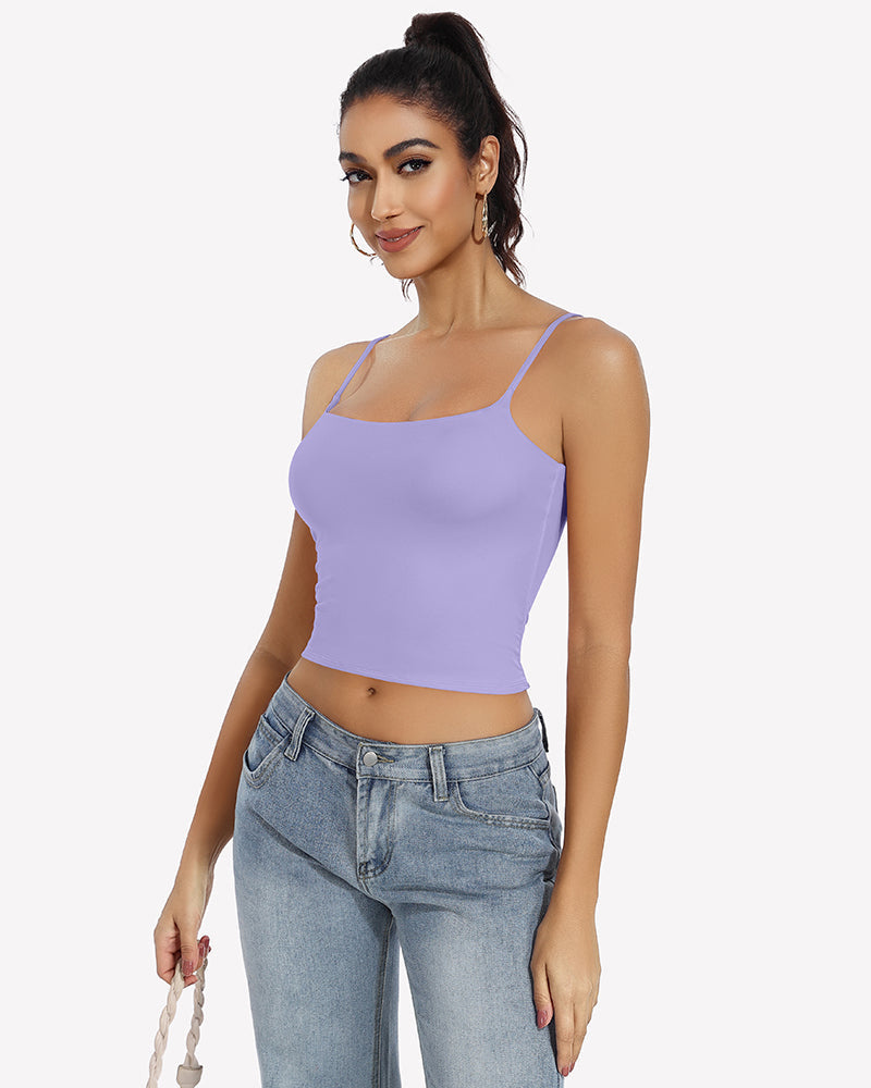 Double Lined Tank Tops Basic Crop Top