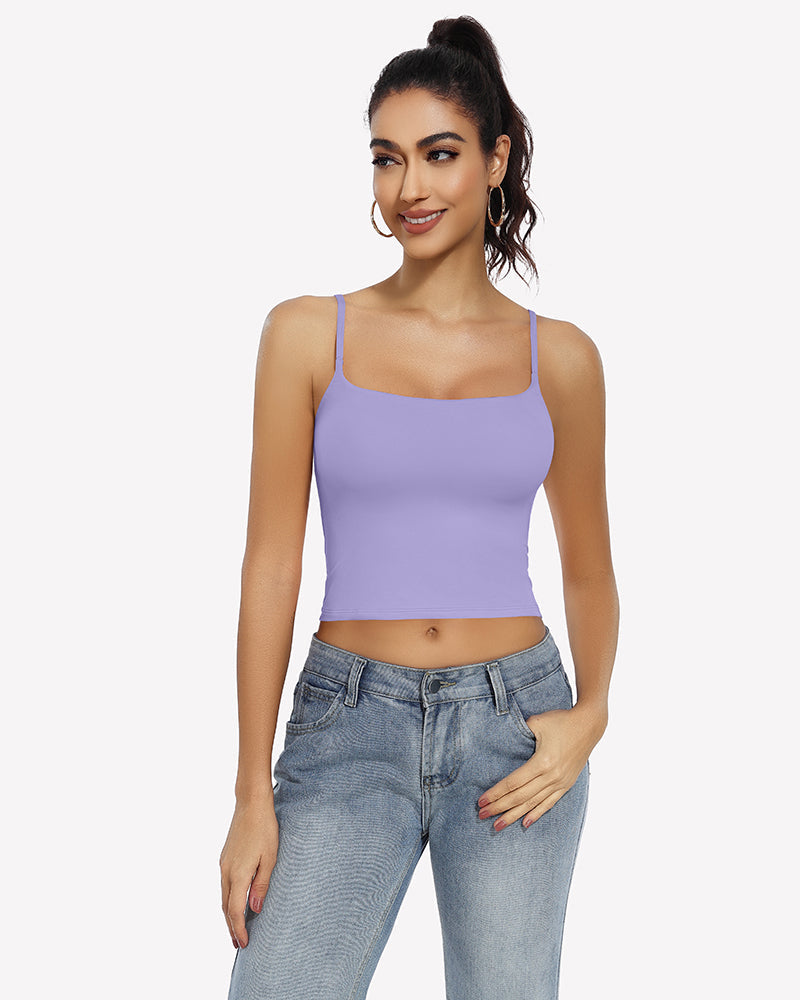 Double Lined Tank Tops Basic Crop Top