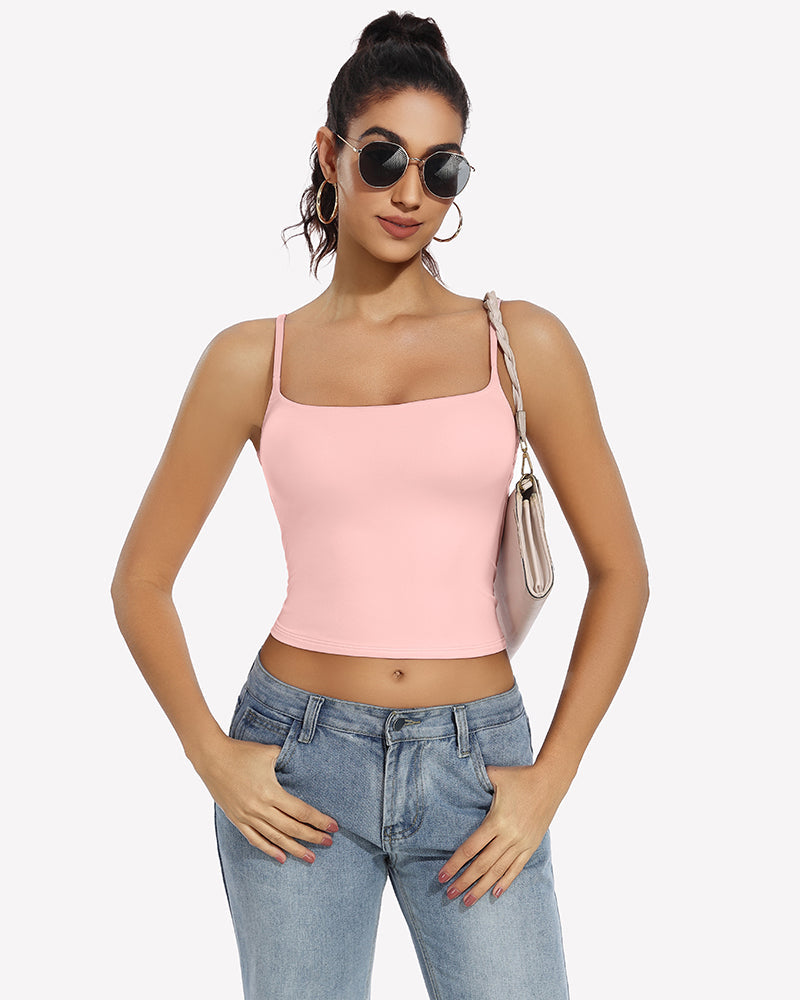 Double Lined Tank Tops Basic Crop Top