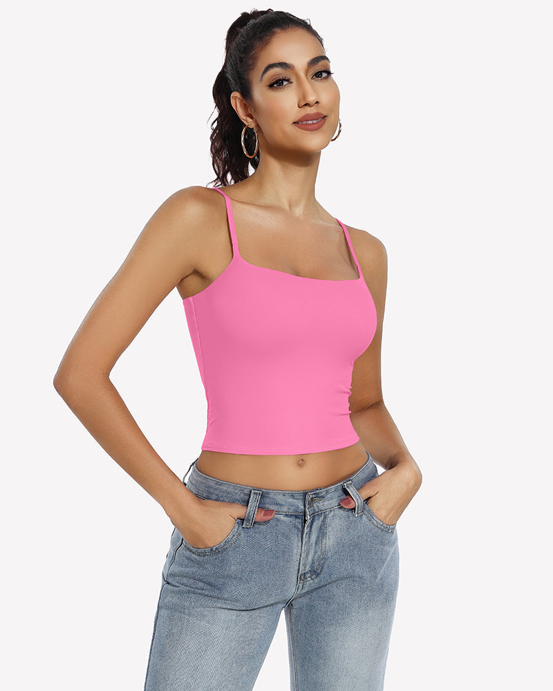 Double Lined Tank Tops Basic Crop Top