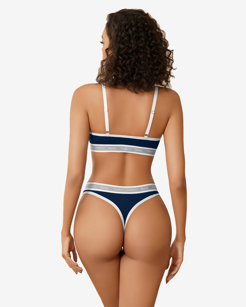 Contrast Bra and Panty Set