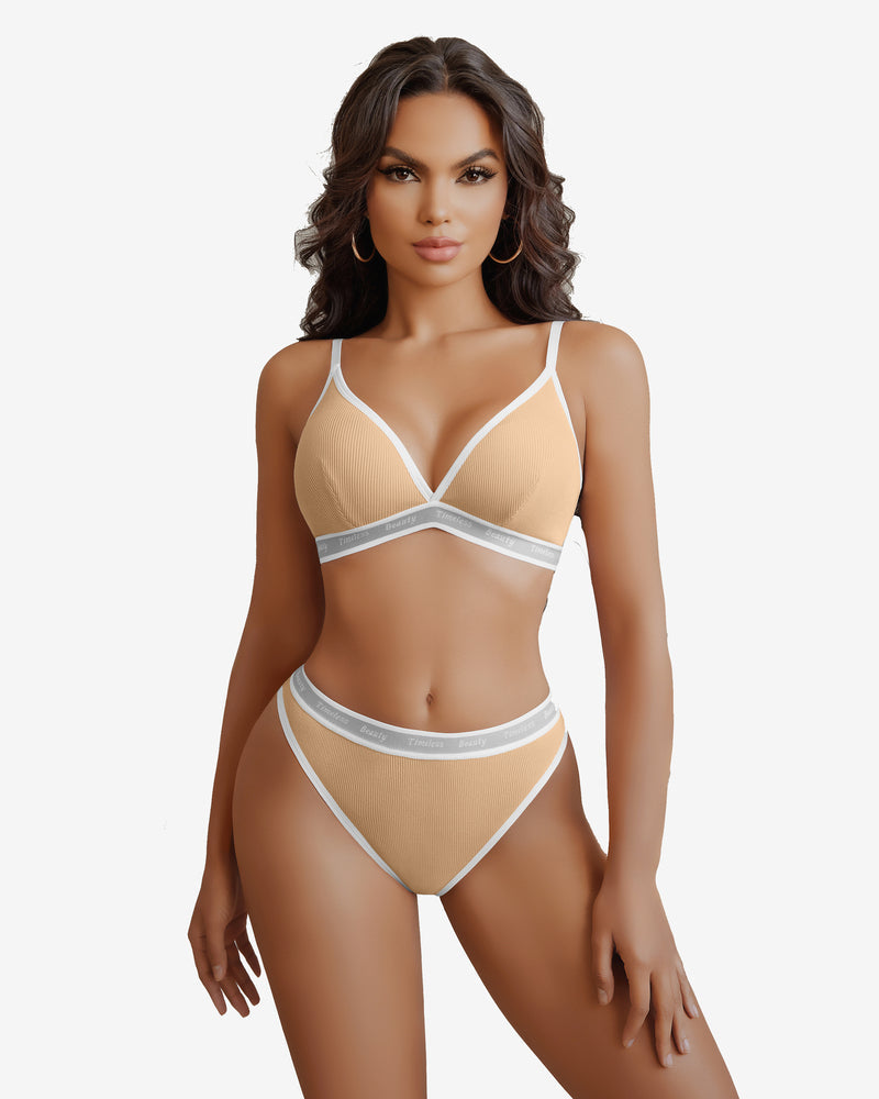Contrast Bra and Panty Set