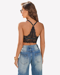 Lace Bra V Neck Racerback Cami Tank