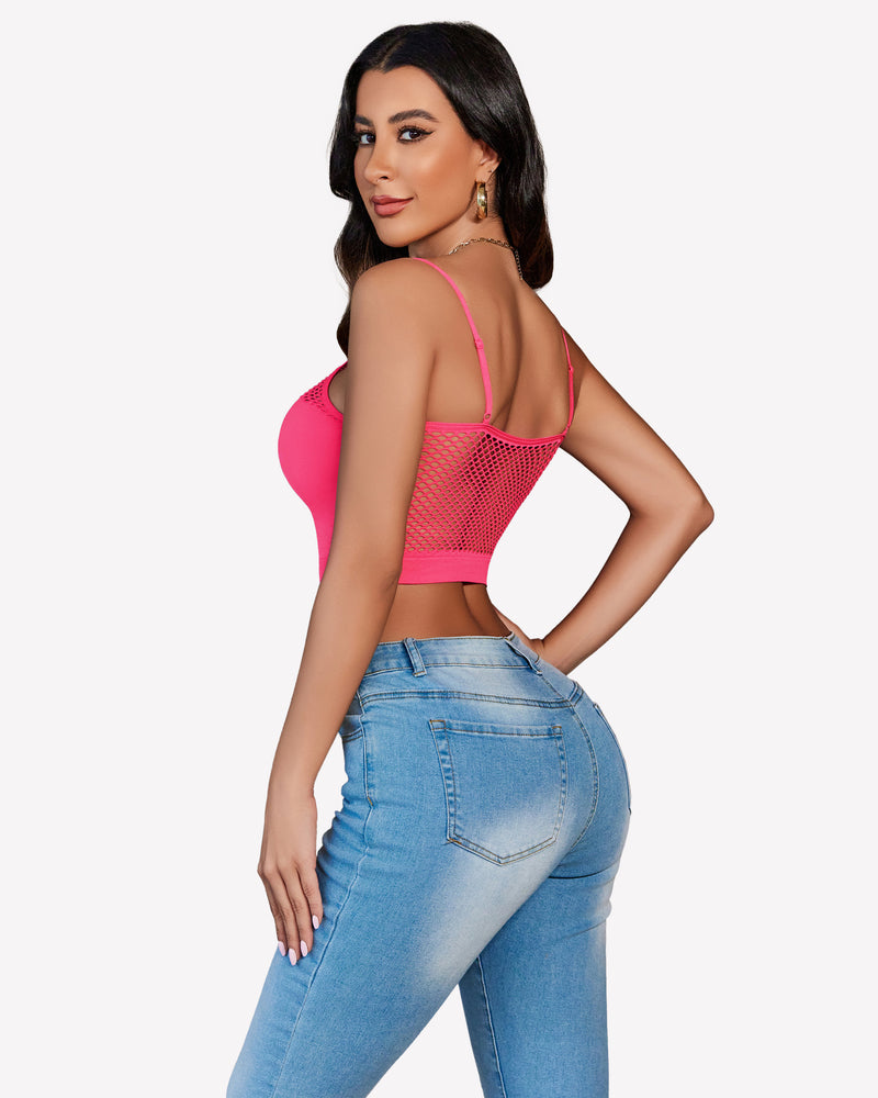 Fishnet Crop Tops Y2k Bralette