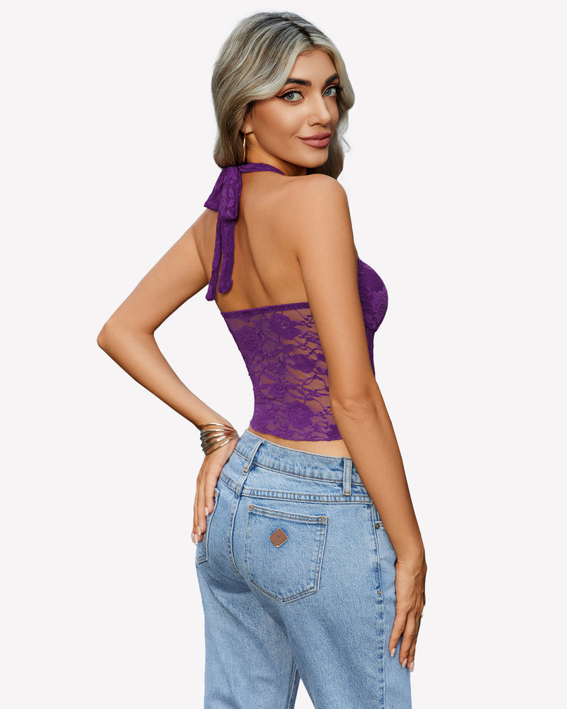 Y2K Halter Tops Lace Tank Top