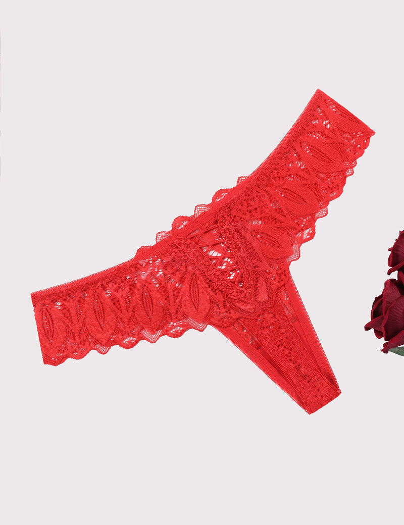 Lace Thongs Cross Back Underwear