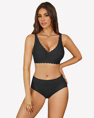 Wireless V Neck Seamless Full Coverage Bra