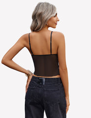 Crop Top Mesh Y2K Tank Tops