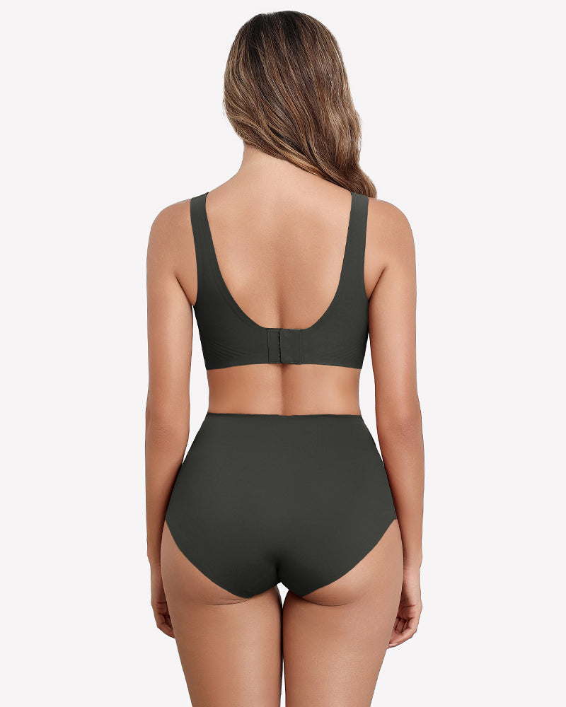 Seamless Bralette Full Coverage V Neck Bras