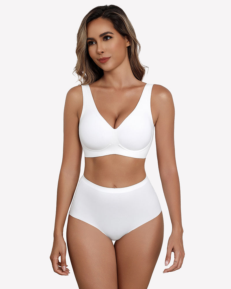 Seamless Bralette Full Coverage V Neck Bras