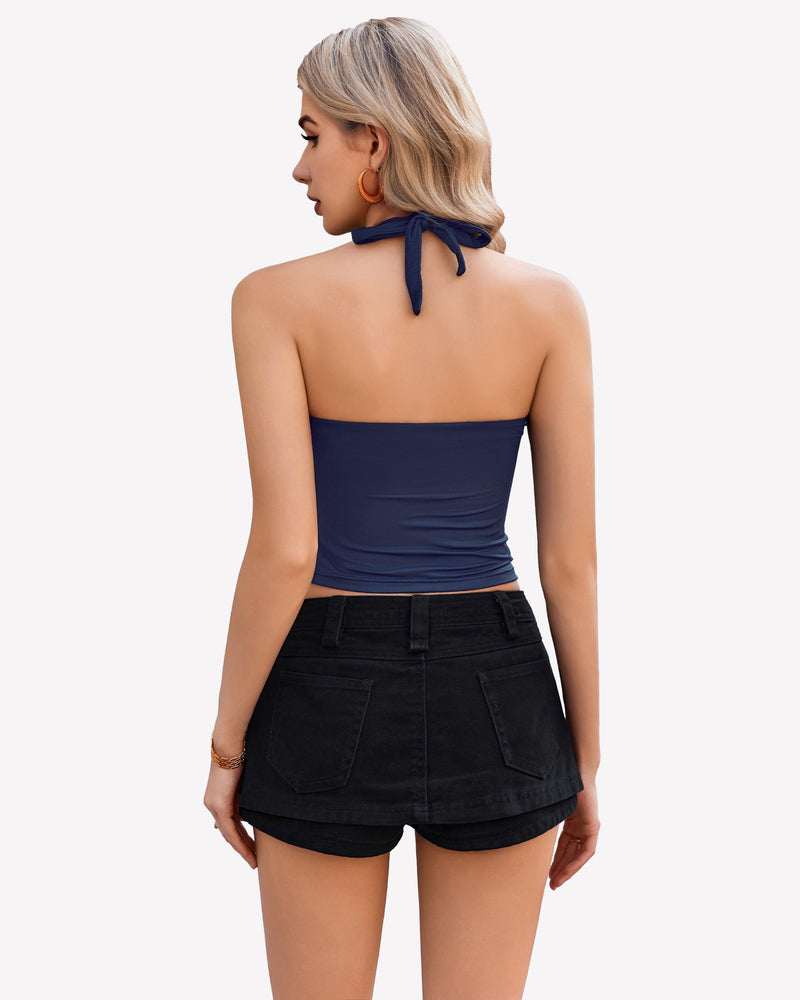 Halter Crop Top Going Out Tank Crop Top