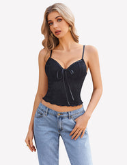 Tank Top Going Out Y2k Lace Tops