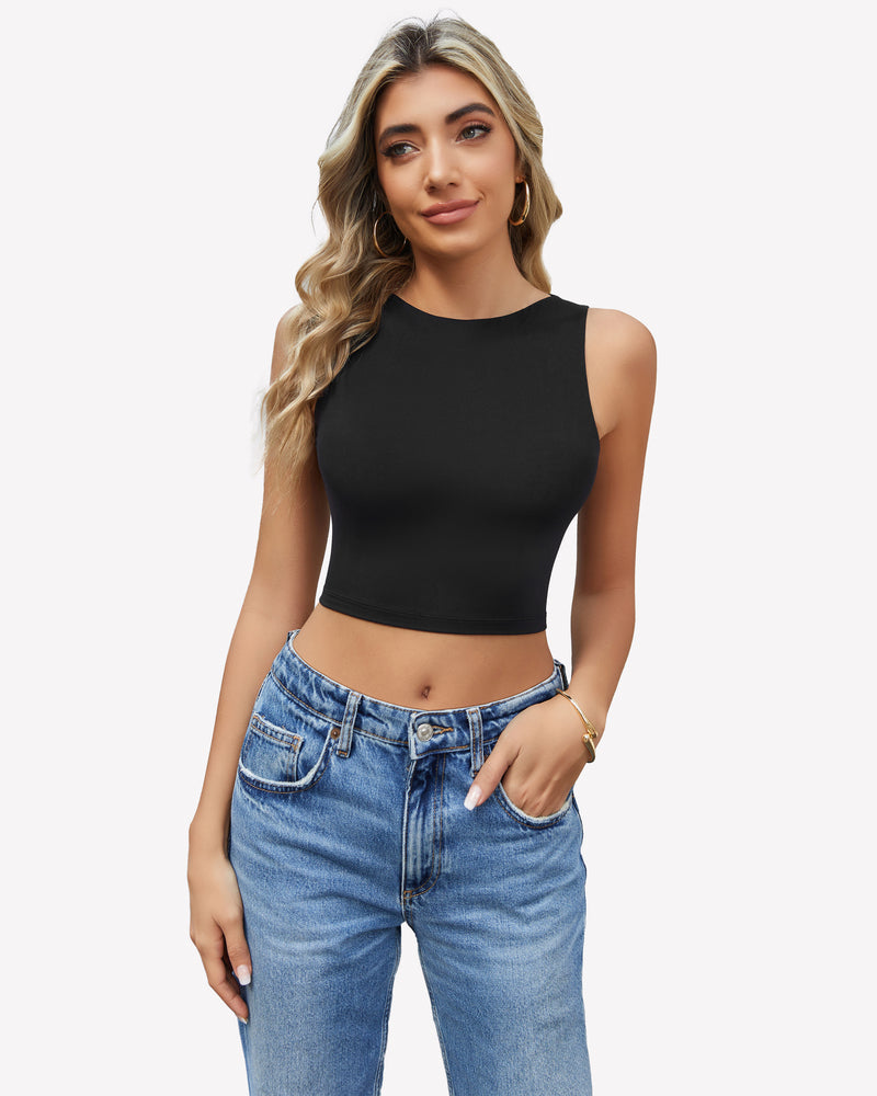 Tank Top Double Lined Crop Tops