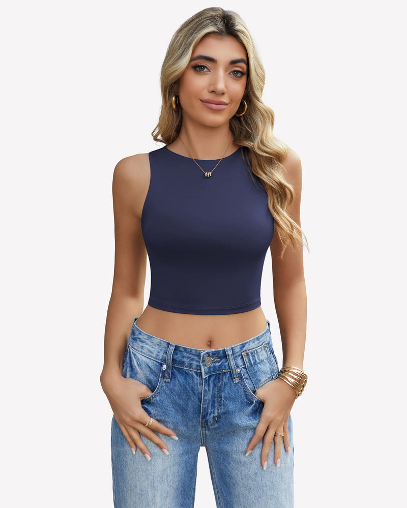 Tank Top Double Lined Crop Tops