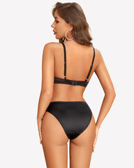 Satin Lace Unlined Bra and Panty Set