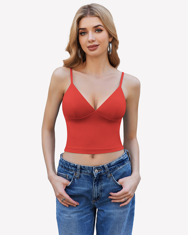 V Neck Spaghetti Strap Y2K Cami Tops
