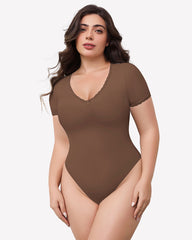Lace V Neck Double Lined Bodysuits