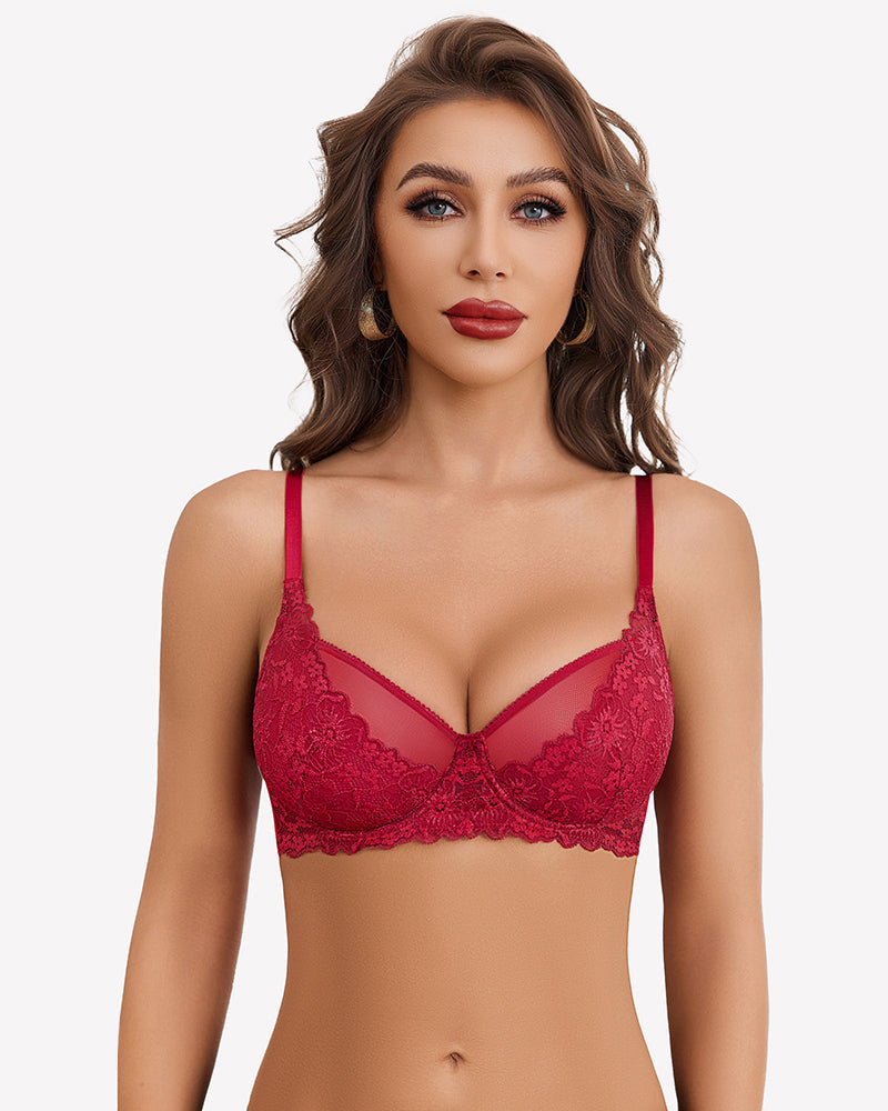 Unlined Mesh Full Coverage Bras