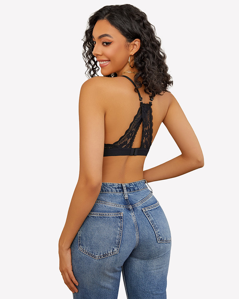 Lace Racerback Wireless Unlined Bralette Bra