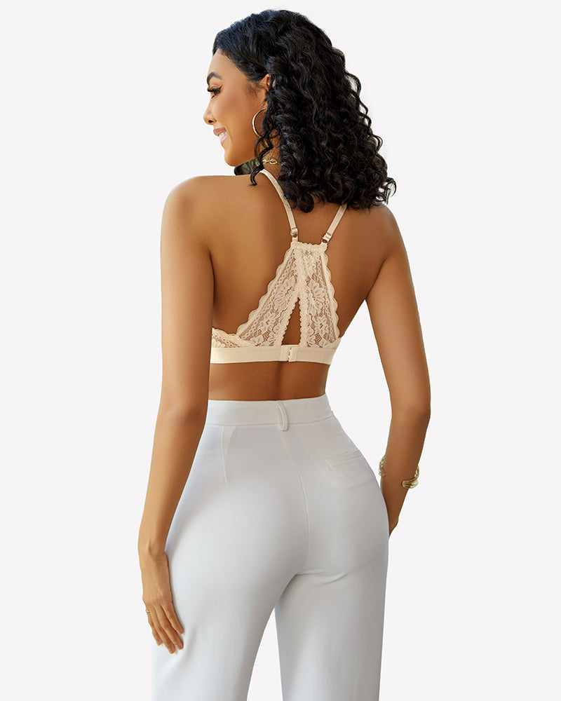 Lace Racerback Wireless Unlined Bralette Bra