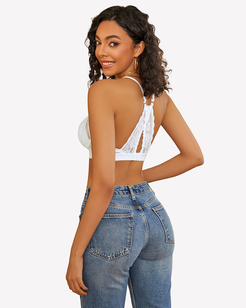 Lace Racerback Wireless Unlined Bralette Bra